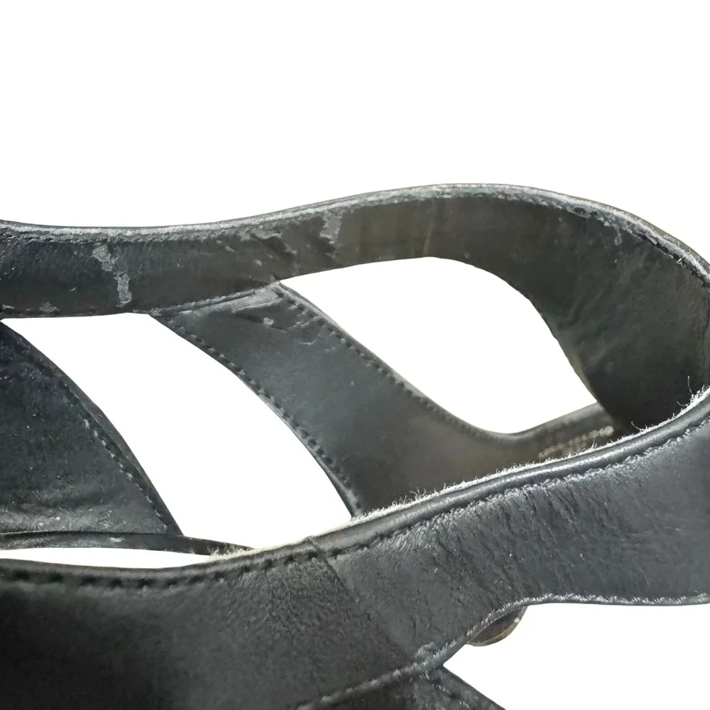 Zara‎ Cut-Out Pumps 8.5 Black  Leather Suede Stiletto Pointed Toe Zip